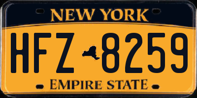 NY license plate HFZ8259