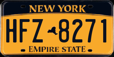 NY license plate HFZ8271