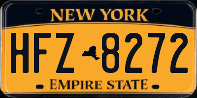 NY license plate HFZ8272