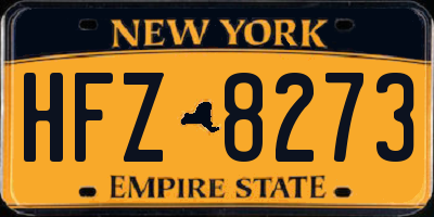 NY license plate HFZ8273