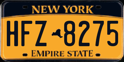 NY license plate HFZ8275