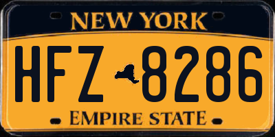 NY license plate HFZ8286