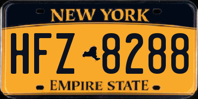 NY license plate HFZ8288