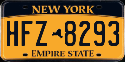 NY license plate HFZ8293