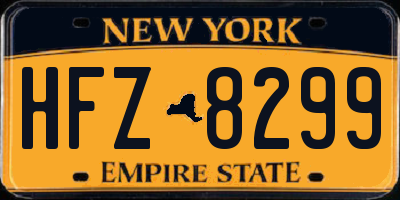NY license plate HFZ8299