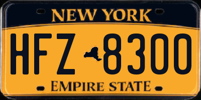 NY license plate HFZ8300