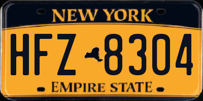 NY license plate HFZ8304