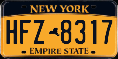 NY license plate HFZ8317