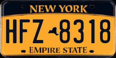 NY license plate HFZ8318