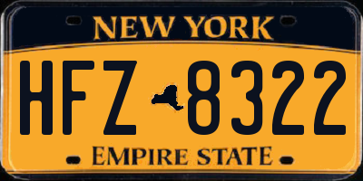 NY license plate HFZ8322