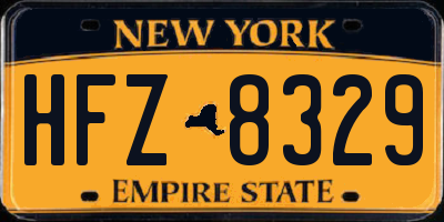NY license plate HFZ8329