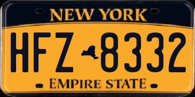 NY license plate HFZ8332