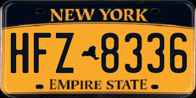 NY license plate HFZ8336