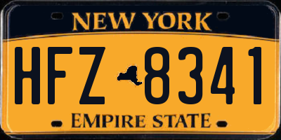 NY license plate HFZ8341