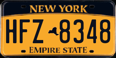 NY license plate HFZ8348