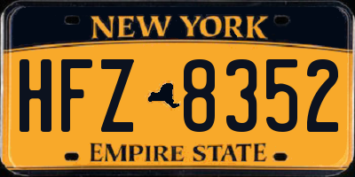 NY license plate HFZ8352