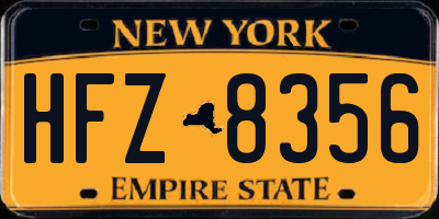 NY license plate HFZ8356