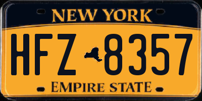 NY license plate HFZ8357