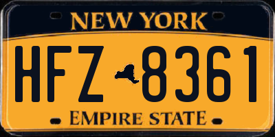 NY license plate HFZ8361