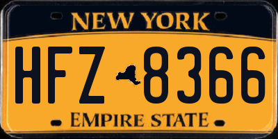 NY license plate HFZ8366