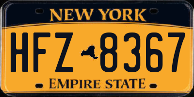 NY license plate HFZ8367