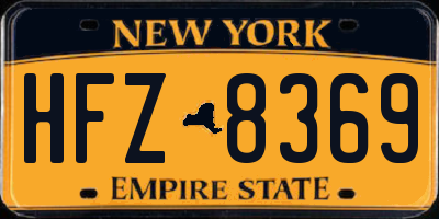 NY license plate HFZ8369