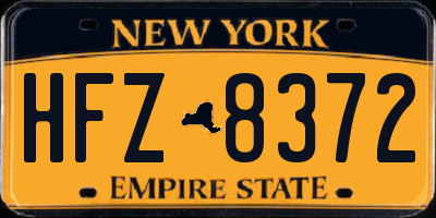 NY license plate HFZ8372