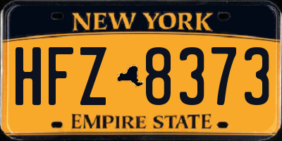 NY license plate HFZ8373