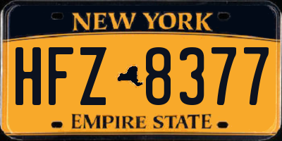 NY license plate HFZ8377