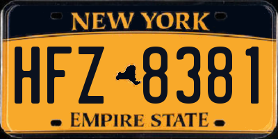 NY license plate HFZ8381