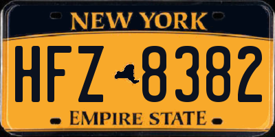 NY license plate HFZ8382