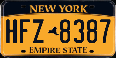 NY license plate HFZ8387