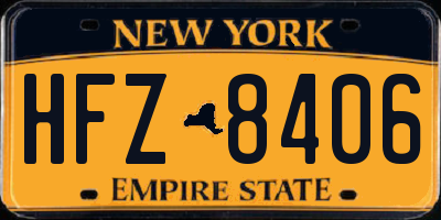 NY license plate HFZ8406