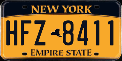 NY license plate HFZ8411