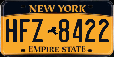 NY license plate HFZ8422