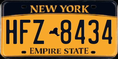 NY license plate HFZ8434