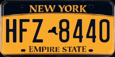 NY license plate HFZ8440