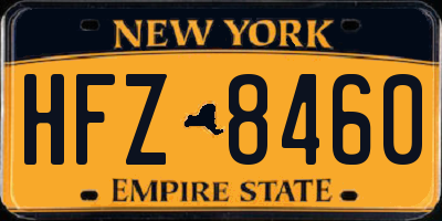NY license plate HFZ8460