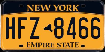 NY license plate HFZ8466