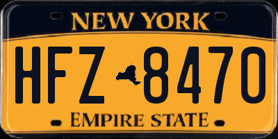 NY license plate HFZ8470