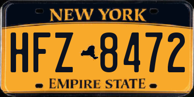NY license plate HFZ8472