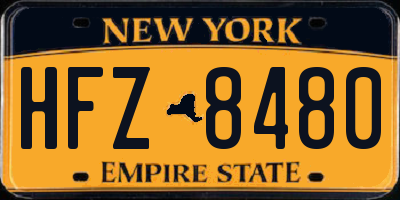 NY license plate HFZ8480