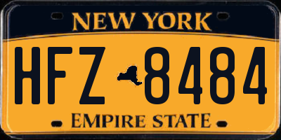 NY license plate HFZ8484