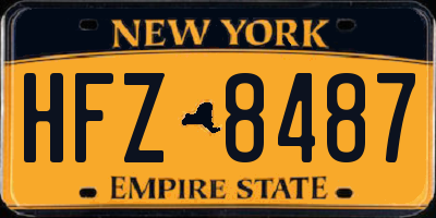NY license plate HFZ8487