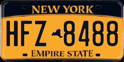NY license plate HFZ8488