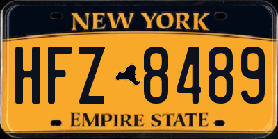 NY license plate HFZ8489