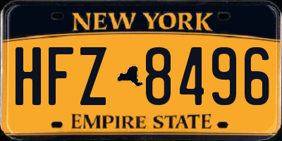 NY license plate HFZ8496