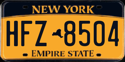 NY license plate HFZ8504