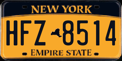 NY license plate HFZ8514