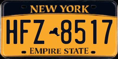 NY license plate HFZ8517